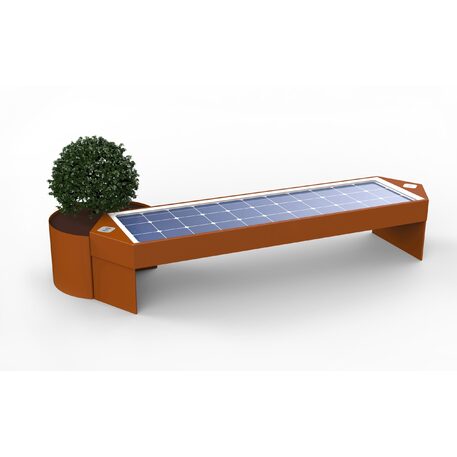 Išmanus suoliukas su saulės baterija, USB įkrovimu ir Smart City funkcijomis 'Elios Smart Bench'
