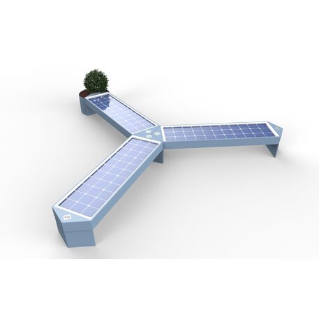 Išmanus suoliukas su saulės baterija, USB įkrovimu ir Smart City funkcijomis 'Elios Smart Bench'