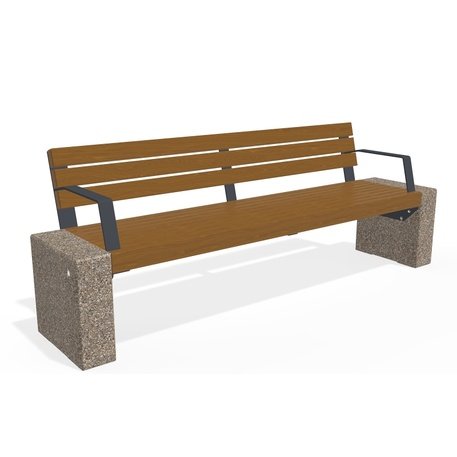 HPC Terrazzo betoninis suolas su atlošu ir medine sėdimąja dalimi BS-333 | Urban Premium Collection