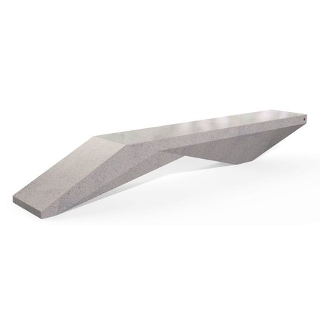 Betoninis suoliukas su natūralaus marmuro ir granito skalda (terrazzo), šlifuotu paviršiumi 'Premium / 330x50xH/45cm / BS-199'
