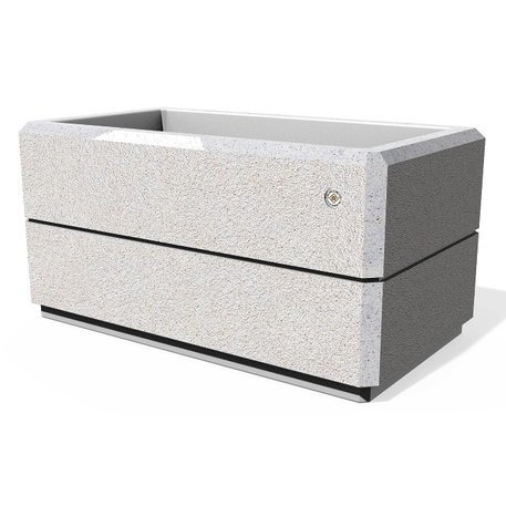 Kvadratinis betoninis vazonas – gėlinė, padengta smulkia granito skaldele 'Premium / 90x50xH/45cm_BS-79'