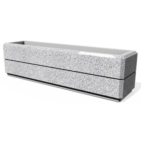 Betoninis vazonas – gėlinė, padengta smulkia granito skaldele 'Premium / 150x37xH/40cm_BS-141'