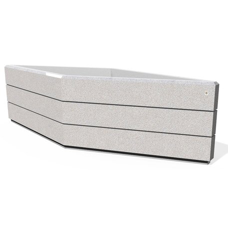 Betoninis vazonas – gėlinė, padengtas smulkia granito skaldele 'Premium / 240x80xH/65cm / BS-230'