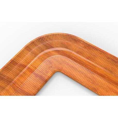 Metalinis gultas, šezlongas su medine gulimaja dalimi iš Iroko medienos 'Exclusive / STF/22-04-10/MDL'