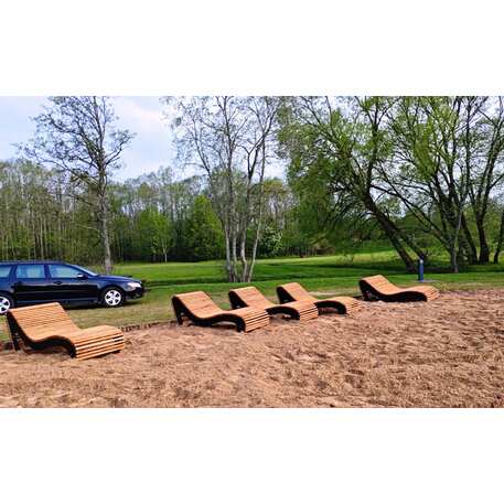 Metalinis gultas, šezlongas su medine sėdimąja dalimi 'BD/LM001_1701 /MDL'