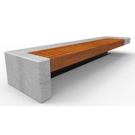 Betoninis suolas be atlošo iš architektūrinio betono su IROKO mediena 'Premium Collection / STF/20-02-24_06/MDL'