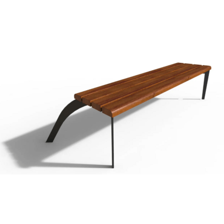 Panchina in metallo con schienale, realizzata in legno di Iroko 'Premium Collection / STF/24-02-10/MDL'