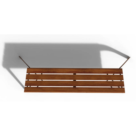 Panchina in metallo con schienale, realizzata in legno di Iroko 'Premium Collection / STF/24-02-10/MDL'