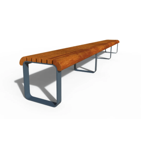 Metal bench without backrest made of Iroko wood  'Premium Collection / STF/23-02-09/MDL'
