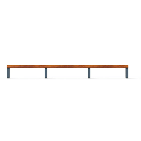 Metal bench without backrest made of Iroko wood  'Premium Collection / STF/23-02-09/MDL'