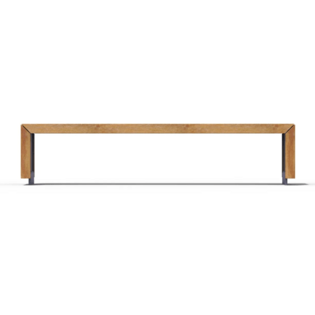 Metalinis suolas (suoliukas) be atlošo, pagamintas iš Iroko medienos 'Premium Collection / 'STF/21-02-21_01/MDL'