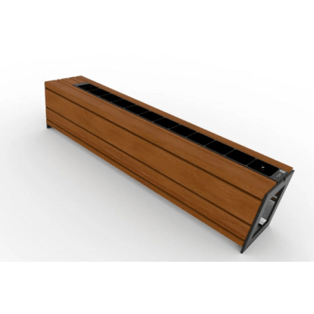 Metalinis suolas (suoliukas) be atlošo, pagamintas iš Iroko medienos 'Premium Collection / STF/20-02-37/MDL'