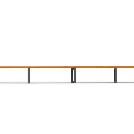 Metalinis suolas (suoliukas) be atlošo, pagamintas iš Iroko medienos 'Premium Collection / STF/20-02-26/MDL'