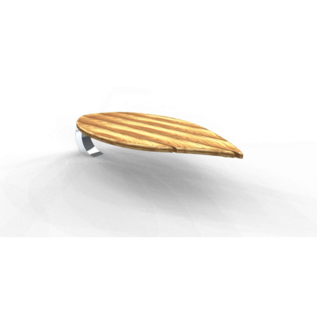 Metalinis suolas (suoliukas) be atlošo, pagamintas iš Iroko medienos 'Premium Collection / STF/18-02-52/MDL'