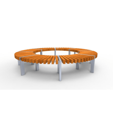 Metalinis suolas (suoliukas) be atlošo, pagamintas iš Iroko medienos 'Premium Collection / STF/13-02-44_01/MDL'