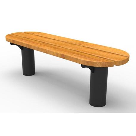 Metalinis suolas (suoliukas) be atlošo, pagamintas iš Iroko medienos 'Premium Collection / STF/06-01-02/MDL'