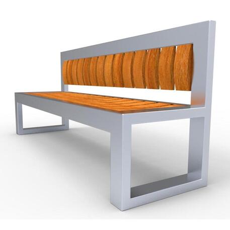 Metalinis suolas (suoliukas) su atlošu, pagamintas iš Iroko medienos 'Premium Collection / STF/13-04-78_01/MDL'