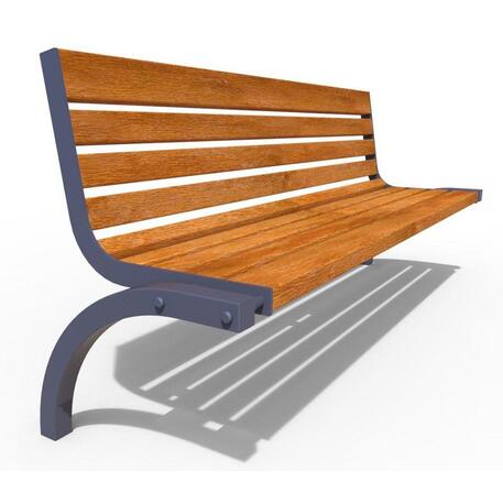 Metalinis suolas (suoliukas) su atlošu, pagamintas iš Iroko medienos 'Premium Collection / STF/13-04-67/MDL'