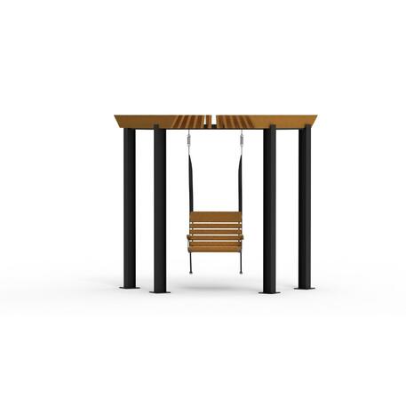 Metalinė pergolė su supynėmis iš iroko medienos 'Premium Collection / STF/22-31-01_03/MDL'