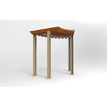 Metalinė pergolė su supynėmis iš iroko medienos 'Premium Collection / STF/22-31-01_03/MDL'