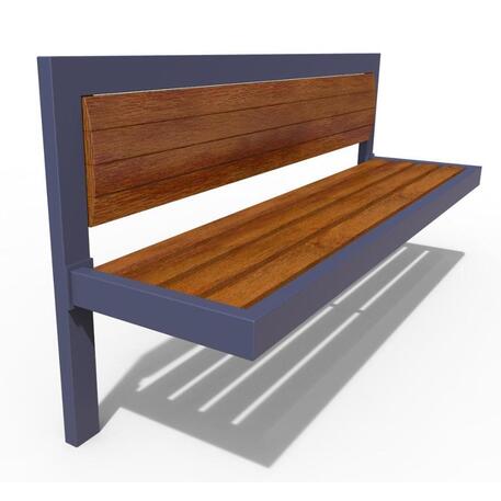 Металлическая скамейка со спинкой, изготовленная из древесины Ироко 'Premium Collection / STF/13-04-18_05/MDL'