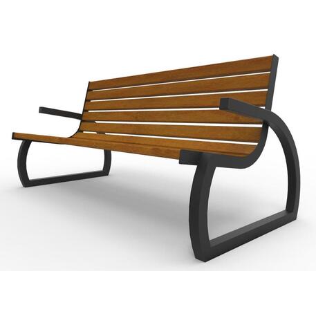 Metalinis suoliukas su atlošu, pagamintas iš Iroko medienos 'Premium / STF/06-04-12/MDL'