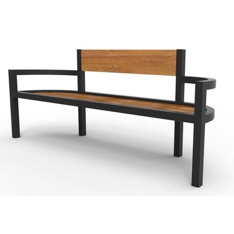 Metalinis suoliukas su atlošu, pagamintas iš Iroko medienos 'Premium / STF/04-04-02/MDL'