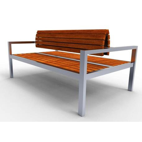 Dvipusis metalinis suoliukas su atlošu, pagamintas iš Iroko 'Premium / STF/02-04-05_03/MDL'