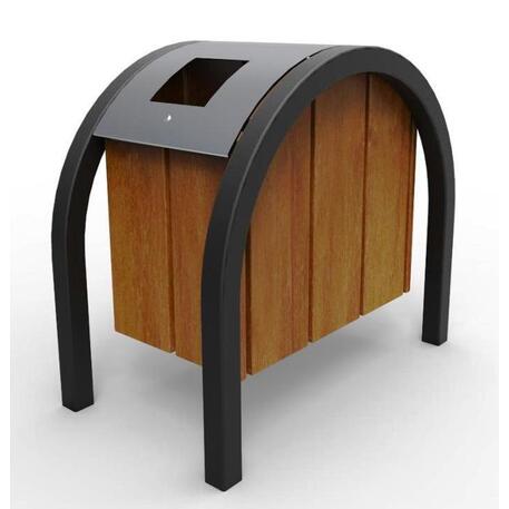 Metalinė šiukšliadėžė su Iroko medienos apdaila 'Exclusive / STF/06-06-08/MDL_50L'