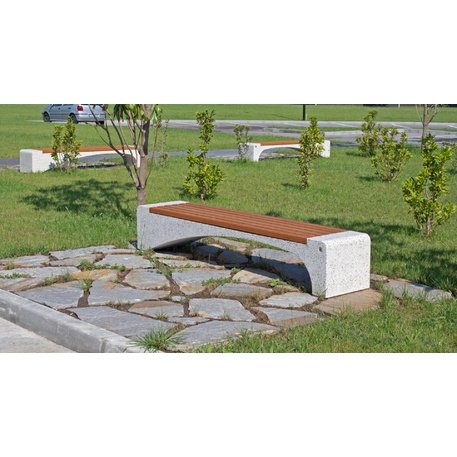 HPC Terrazzo betoninis suolas su medine sėdimąja dalimi BS-233 | Urban Premium Collection