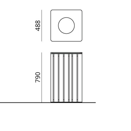 Metal litter bin 'BD/H24_65L/MDL'