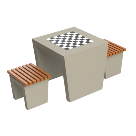 Бетонный шахматный стол и стулья 2 шт. 'BDS/LD9206/MDL'