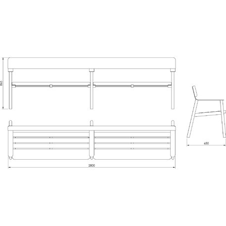 Metal bench 'BD/IPI_LIP140.08/MDL'