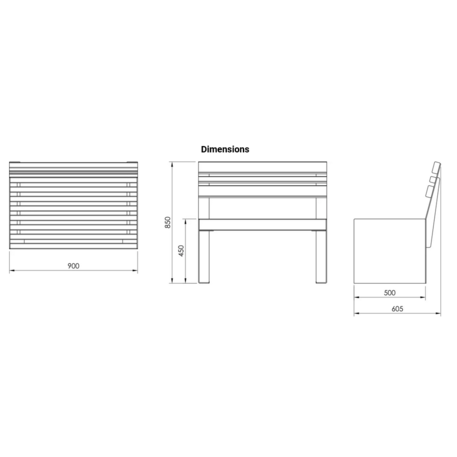 Metal bench 'BD/CAMELEO_LCA028.11_90cm/MDL'