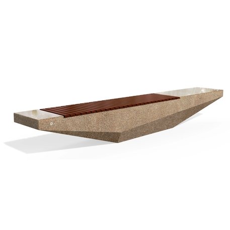 HPC Terrazzo betoninis suolas su medine sėdimąja dalimi BS-321 | Urban Premium Collection