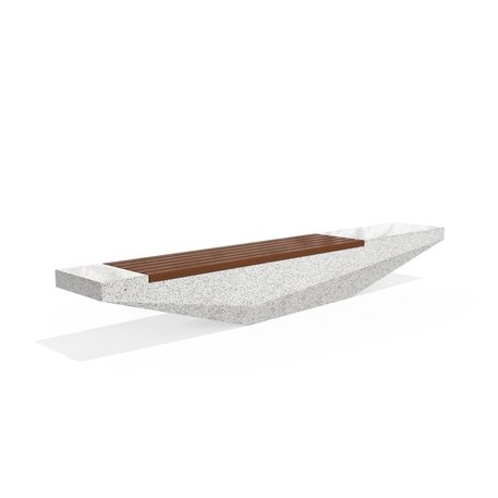 HPC Terrazzo betoninis suolas su medine sėdimąja dalimi BS-321 | Urban Premium Collection