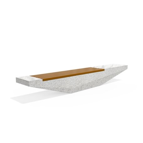 HPC Terrazzo betoninis suolas su medine sėdimąja dalimi BS-321 | Urban Premium Collection