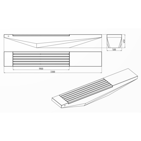 HPC Terrazzo betoninis suolas su medine sėdimąja dalimi BS-321 | Urban Premium Collection