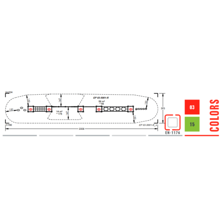 Vaikų žaidimo aikštelės kompleksas 'MBG-1038/EP 03-5001-R99'