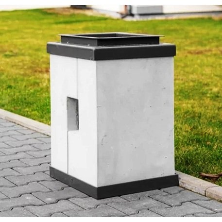 Concrete litter bin '38x38xH/64cm / 40L'