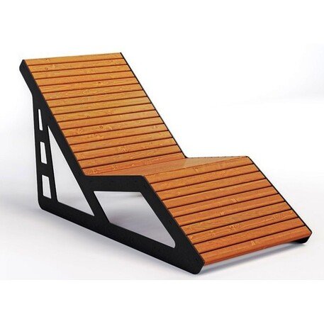 Metalinis gultas, šezlongas su medine gulimaja dalimi 'STF/LM011/MDL'