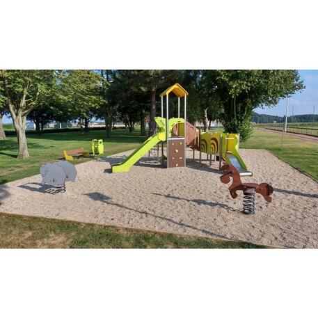 Spalvotas suoliukas vaikų žaidimo aikštelėms 'MO_BA-2001-01'