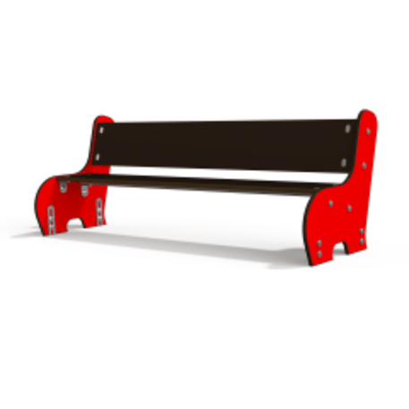 Spalvotas suoliukas vaikų žaidimo aikštelėms 'MO_BA-2001-01'