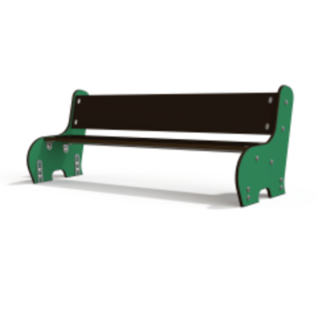 Spalvotas suoliukas vaikų žaidimo aikštelėms 'MO_BA-2001-01'