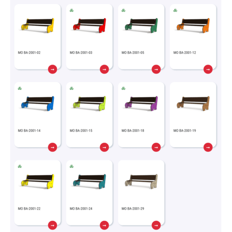 Spalvotas suoliukas vaikų žaidimo aikštelėms 'MO_BA-2001-01'