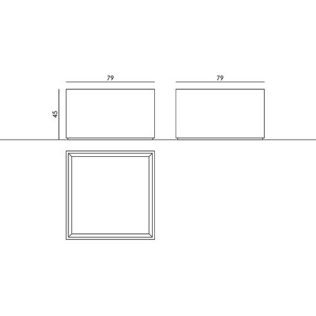 Betoninis lauko vazonas, gėlinė 'Regular / 79x79xH/45cm'