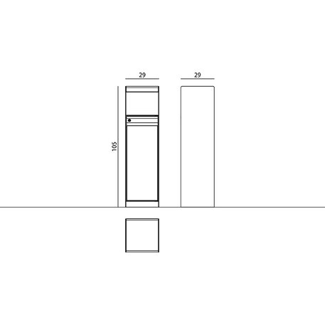 Metalinė šiukšliadėžė su stogeliu 'FARGE / 003243_30L'