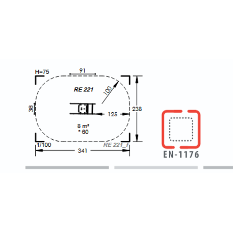 Spyruokliukas vaikų žaidimų aikštelėms 'MBG-1012/RE 221-02'