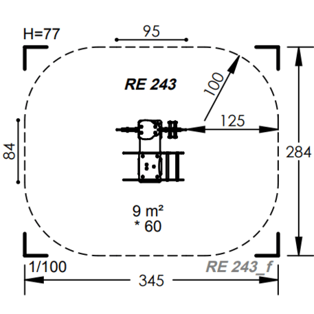 Spyruokliukas vaikų žaidimų aikštelėms 'MBG-1032_RE 243-02'