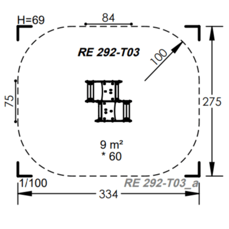 Spyruokliukas vaikų žaidimų aikštelėms 'MBG-1082_RE 292-T03'